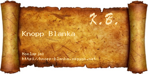 Knopp Blanka névjegykártya